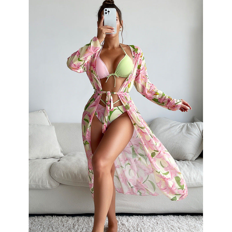 Damen Strandkleid mit floralem Muster und lässigem Schnitt WW