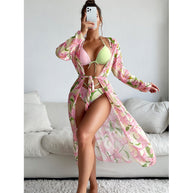 Damen Strandkleid mit floralem Muster und lässigem Schnitt WW