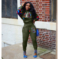 Damen Sportliches Sweatshirt-Set mit bunten Camouflage-Details und komfortablem Schnitt WW