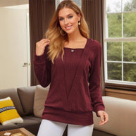 Damen Pullover mit Zopfmuster WW