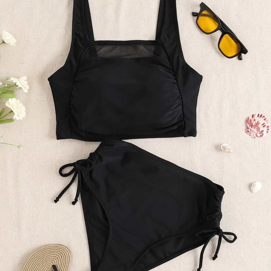 Damen Zweiteiliges Badeanzug-Set mit sportlichem und hohem Schnitt WW