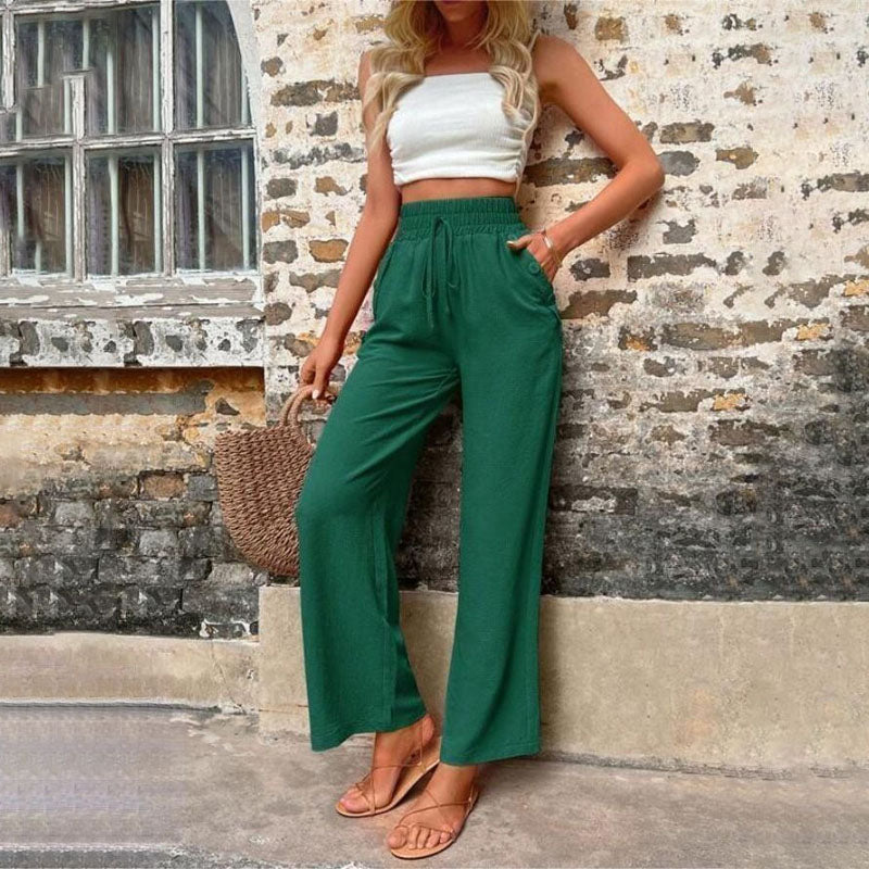 WW | Farbige Luftige Sommerhosen Damen Mit Weitem Bein Für Frauen