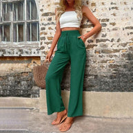 WW | Farbige Luftige Sommerhosen Damen Mit Weitem Bein Für Frauen