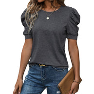 Damen Kurzarmshirt mit ausgefallenem Puffärmel WW