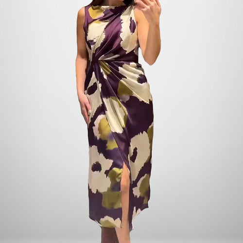Damen Etuikleid mit Kunstblumenmuster W&W Mode