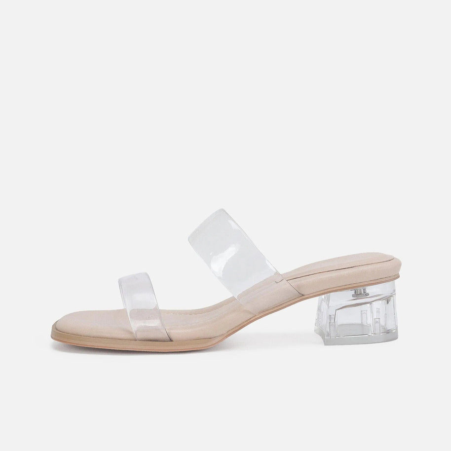 WW | Damen Sandalen mit mittelhohem Absatz transparent