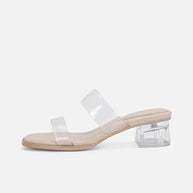 WW | Damen Sandalen mit mittelhohem Absatz transparent