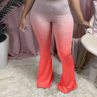 Damen Sportliche Flared Leggings mit Farbverlauf WW