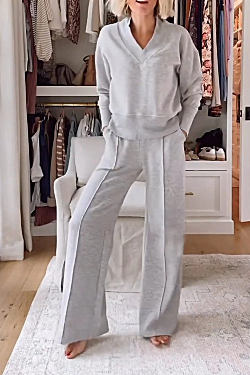 W&W Mode | Lockeres Oberteil und Hose mit weitem Bein Set