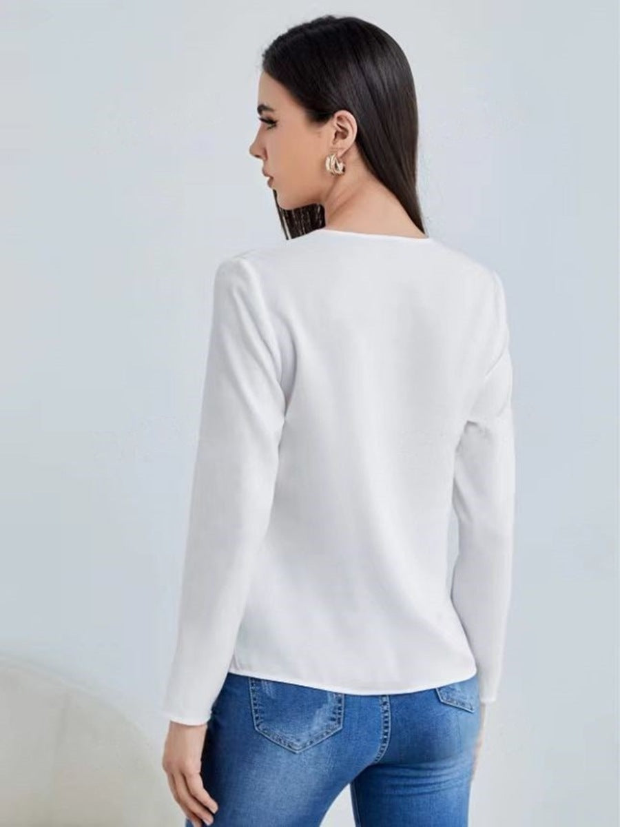 WW | Damen Satinbluse Imitation Seide Shirt