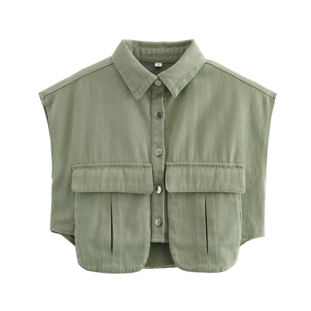 Damen ärmellose Utility-Bluse mit Taschen WW