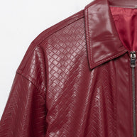 WW | Woven Faux Leder Bomberjacke