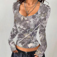 Damen Langarmshirt mit camouflagemuster WW