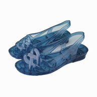 Damen Slingback Sandalen aus transparentem Material mit komfortabler Sohle WW