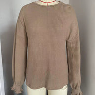 Damen lässiger Pullover mit feiner Rippstruktur und elastischen Bündchen WW