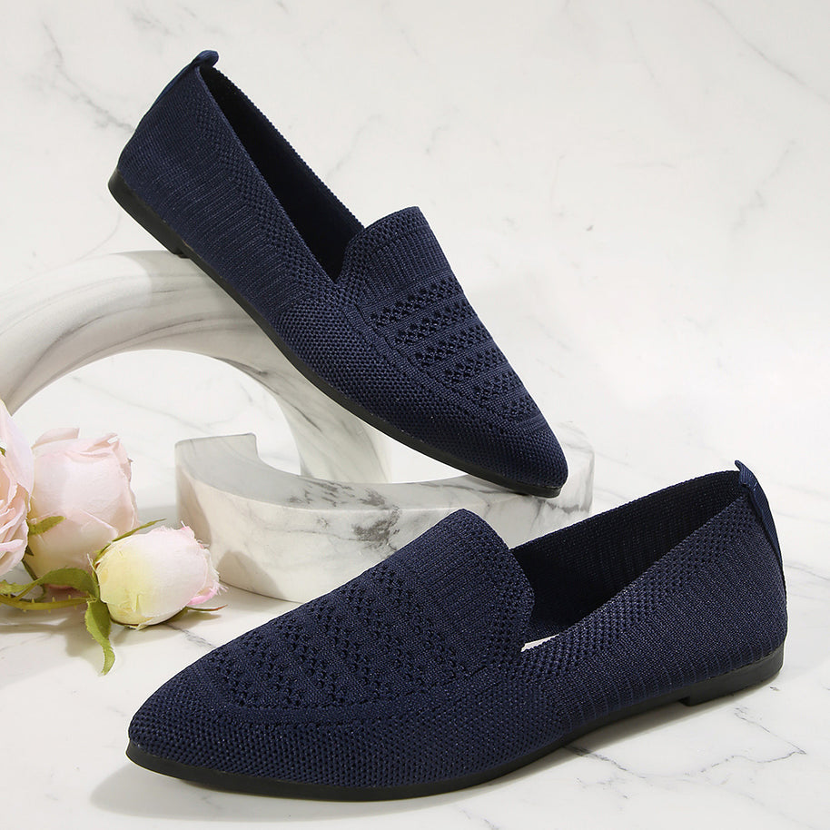 Damen Slipper mit atmungsaktivem Strickmaterial WW