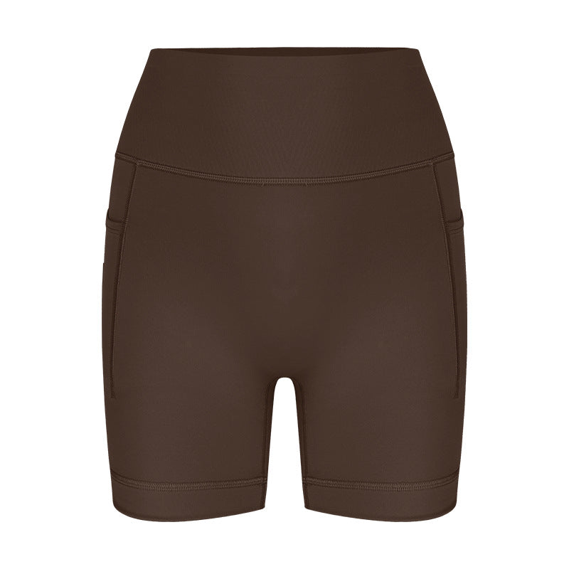 Damen sportliche hoch Taillierte Radlerhose mit praktischen Seitentaschen WW