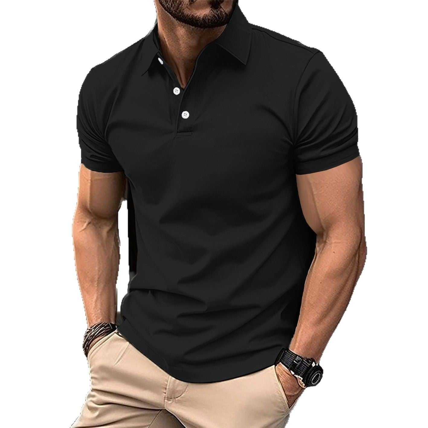 Herren Sport Poloshirt aus atmungsaktivem Material mit klassischem Schnitt WW