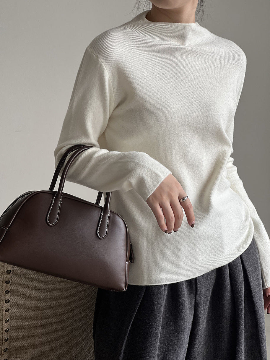 WW Halbturtleneck gebürsteter Soft-Touch-Pullover