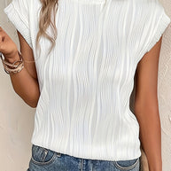 Damen lässiges Plissee-Shirt mit modischem Schnitt und legerem Look WW