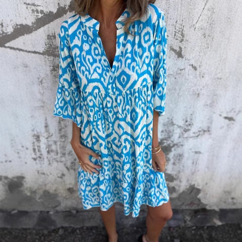 Damen Shirtkleid mit raffiniertem Muster WW