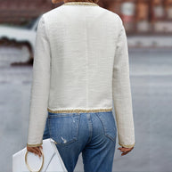 Damen elegante Jacke mit strukturiertem Stoff und modischen Knopfdetails W&W