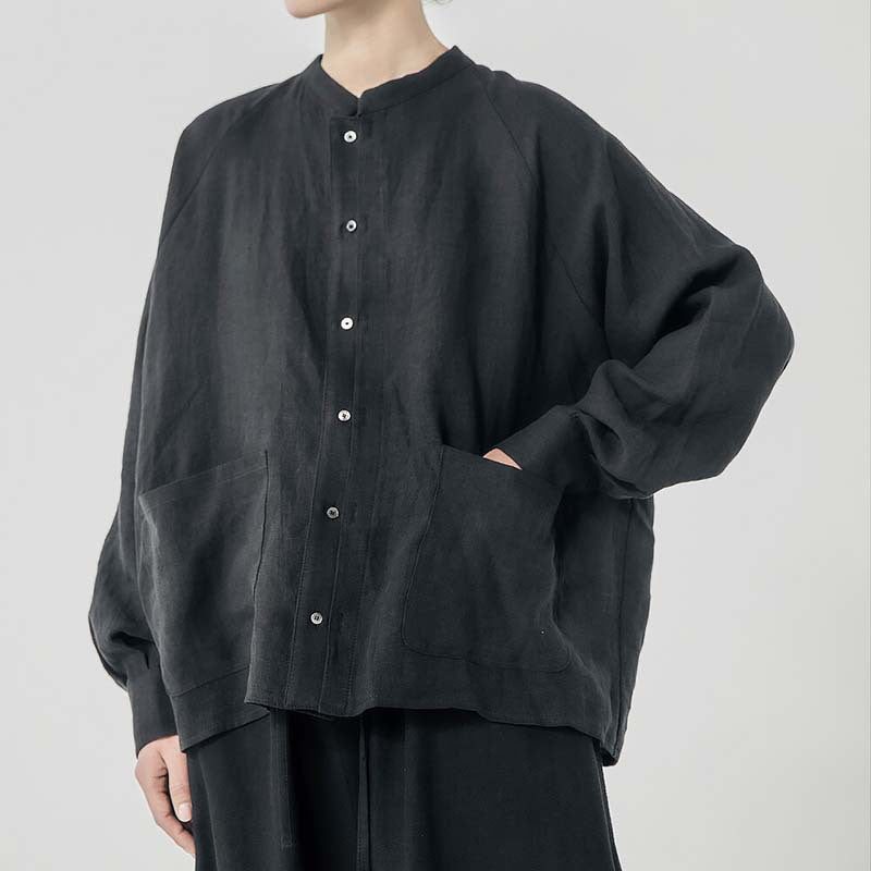 Damen Leinenbluse mit praktischen Taschen und lässigem Schnitt W&W Mode