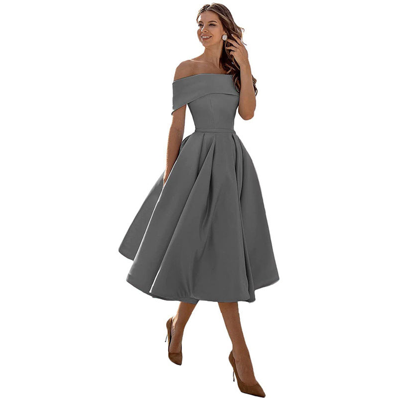 W&W Mode | Legere Mode Satin Cocktailkleid Ohne Träger