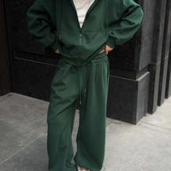 Damen sportlicher Hoodie mit weitem Schnitt und bequemen Jogginghosen WW