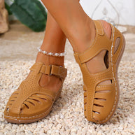 Damen bequeme Sandalen mit anatomisch geformtem Fußbett und luftigen Schlitzdesign WW