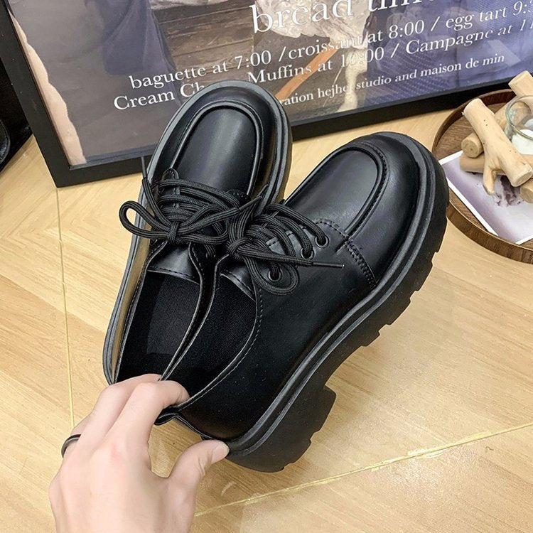 Damen klobige Plateau Schnürschuhe W&W Mode