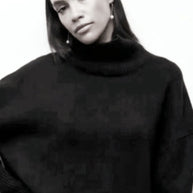 Damen Modischer Rollkragenpullover aus weichem Material WW