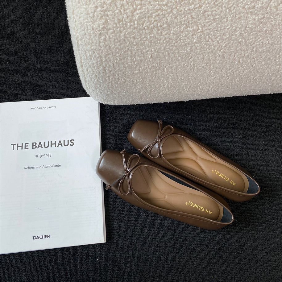 Damen Ballerina-Schuhe mit eleganter Schleifenverzierung und hochwertigem Material WW