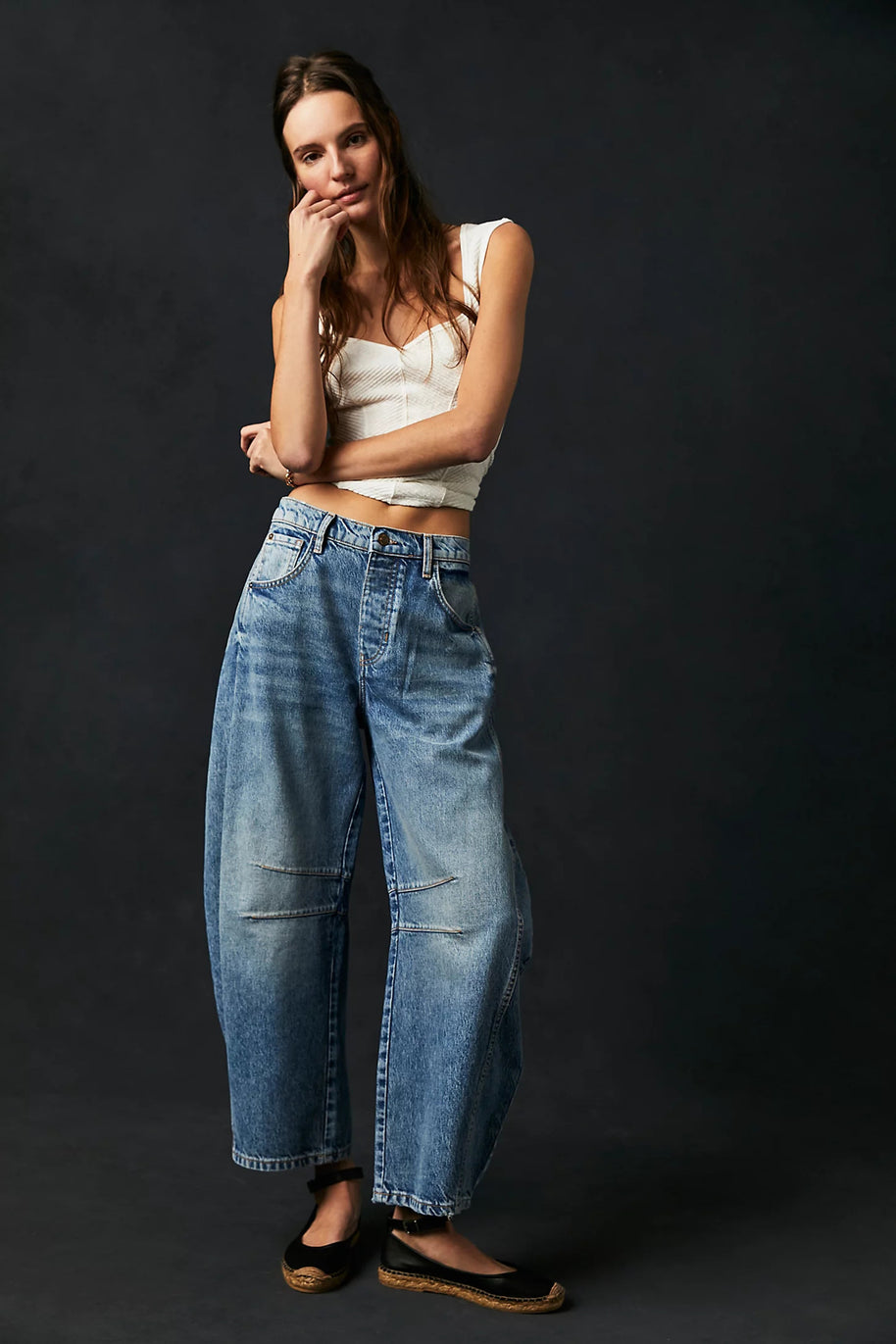 Damen Baggy-Jeans im Modernen Stil WW