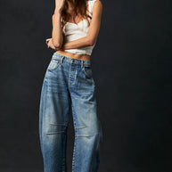 Damen Baggy-Jeans im Modernen Stil WW