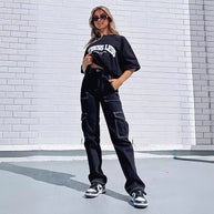 Damen Cargo-Hose mit elastischem Bund und praktischen Taschen WW