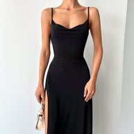 Damen Maxikleid mit raffiniertem Schlitz und verstellbaren Spaghettiträgern W&W