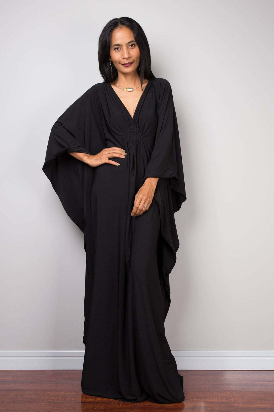 Damen elegantes Maxi-Kleid mit weitem Schnitt WW