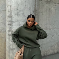 Damen bequeme und stylische Sport-Hoodie-Kombination WW