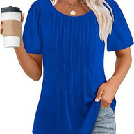 Damen Sommer T-Shirt mit Falten-Design WW