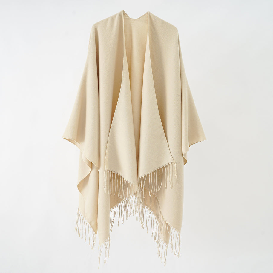 Damen modischer Fransen-Poncho aus weichem Material mit luxuriösem Fall WW