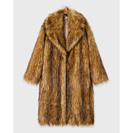 Damen Retro-Inspirierter Kunstpelzmantel WW