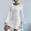 Weißes Langes Sweaterkleid