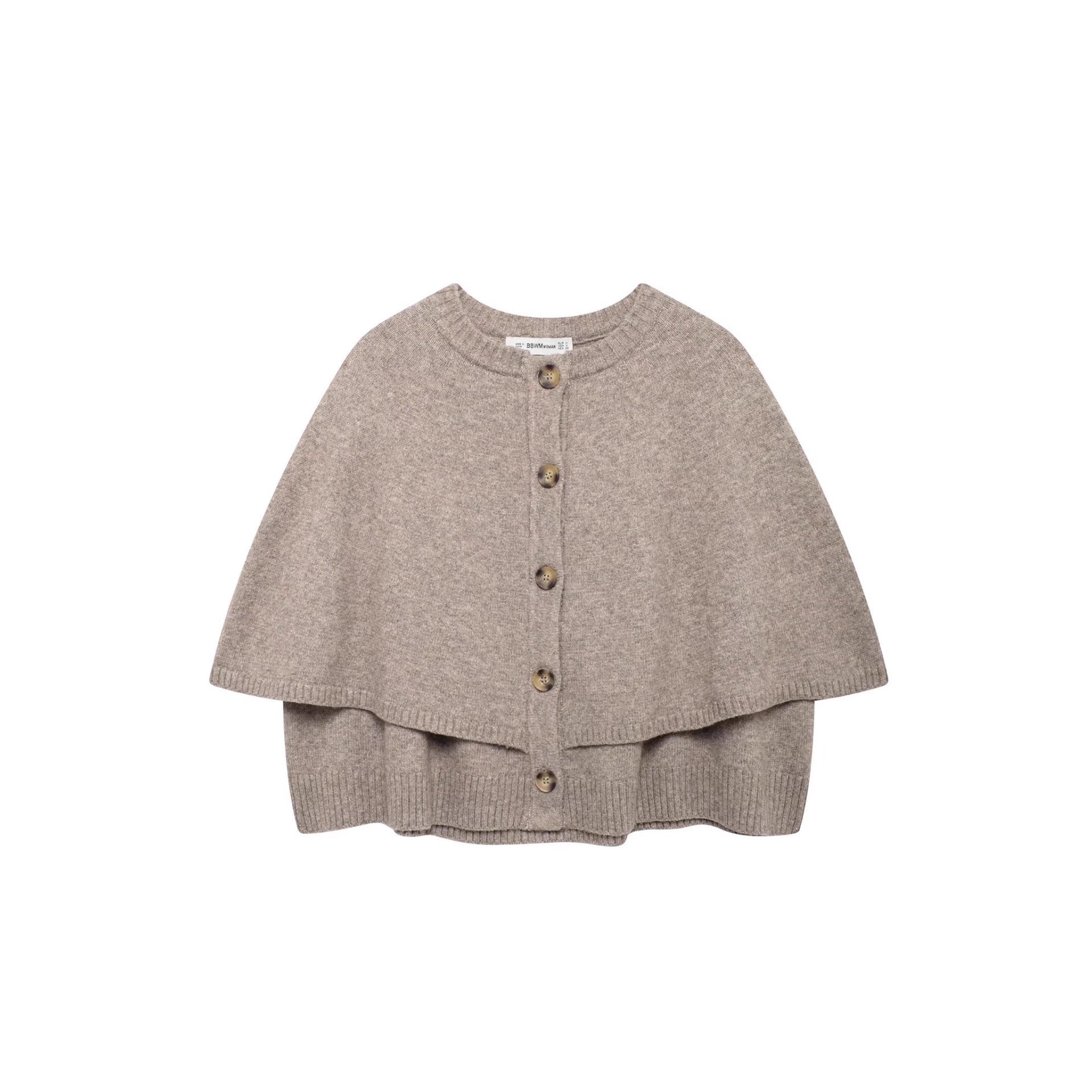 Damen Strick-Cape mit eleganter Knopfleiste WW