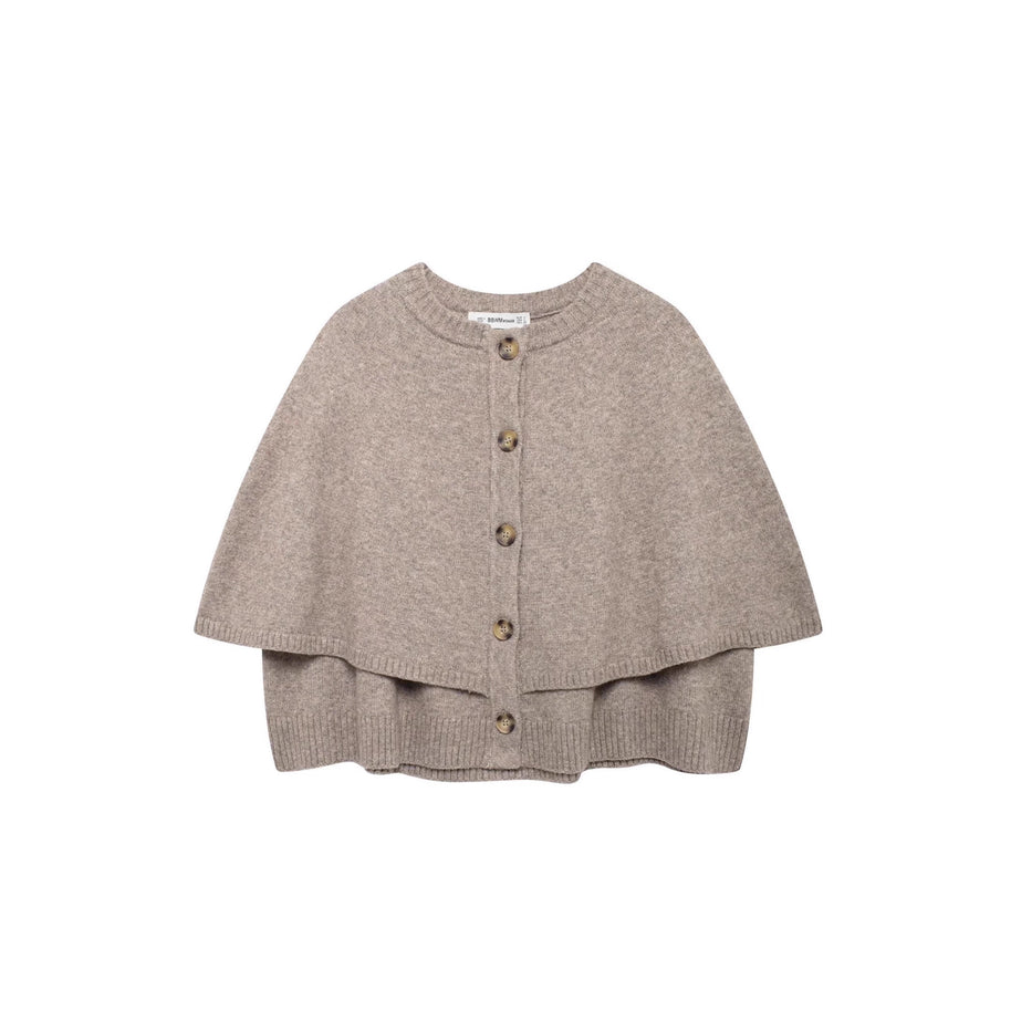Damen Strick-Cape mit eleganter Knopfleiste WW