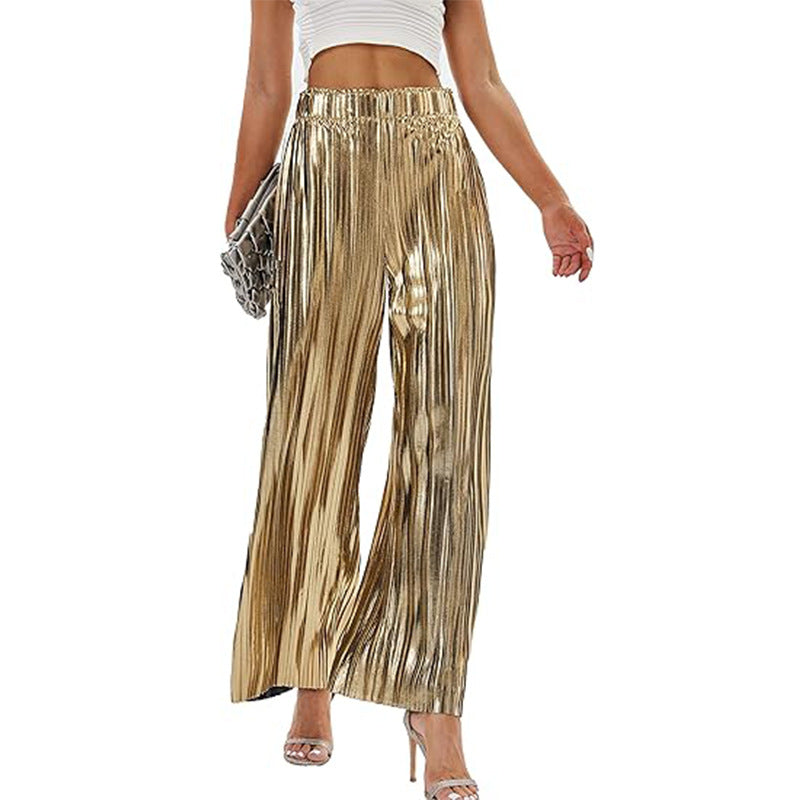 Damen Elegante Plisseehose mit elastischem Bund WW