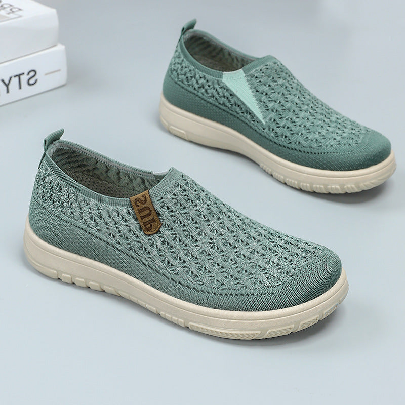 Damen Leichte und atmungsaktive Slip-On Freizeitschuhe mit elastischem Obermaterial WW