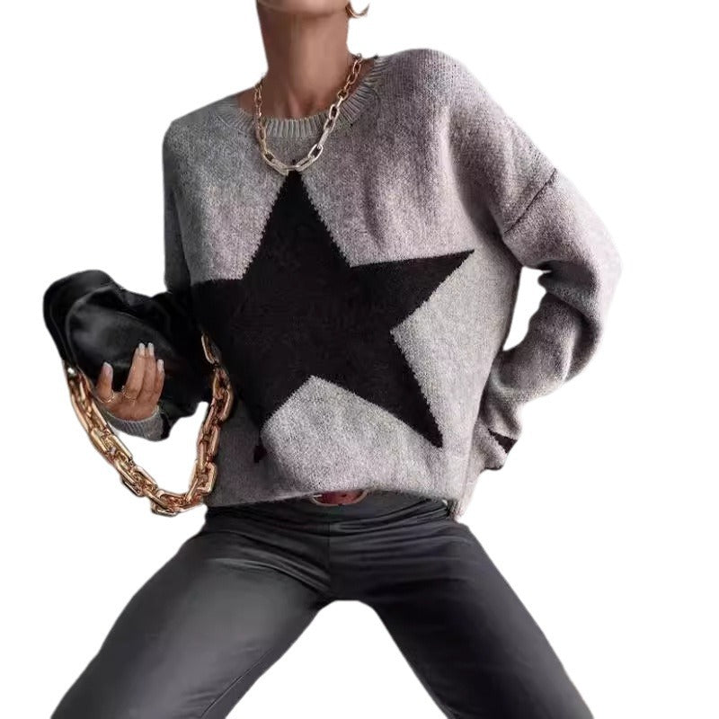 Damen Pullover mit Sternenmotiv WW