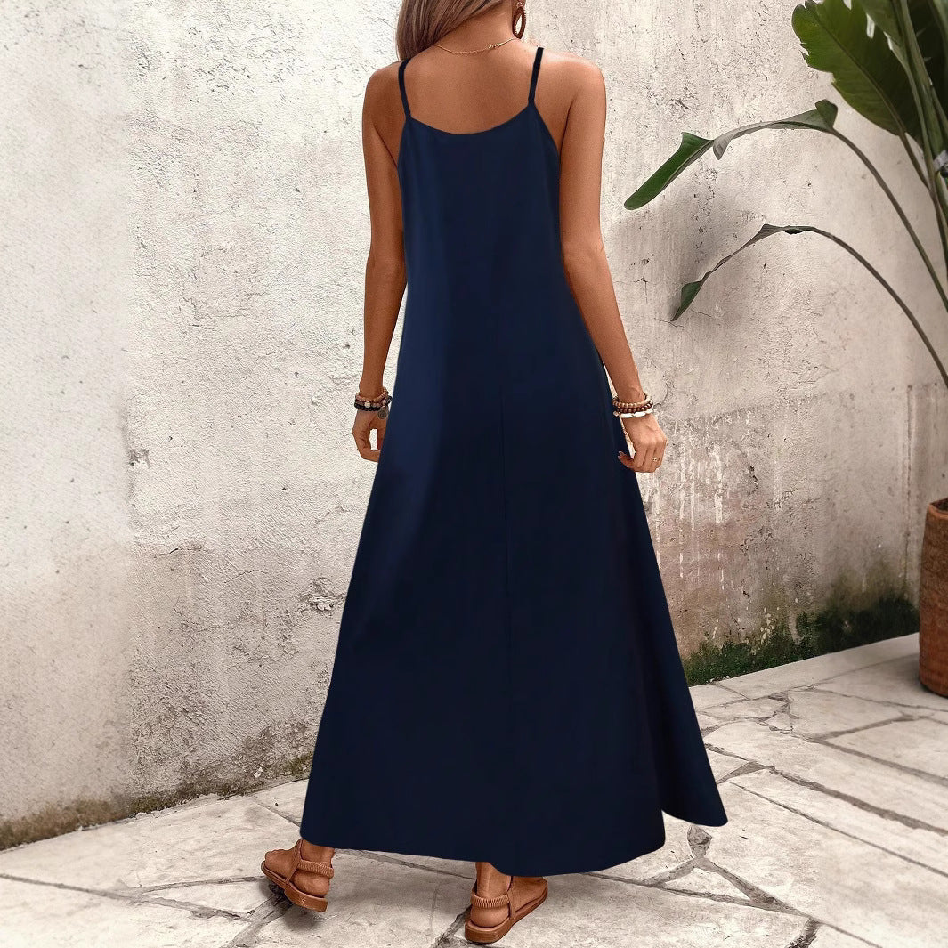 Damen Sommerliches Maxikleid mit buntem Blattdruck WW