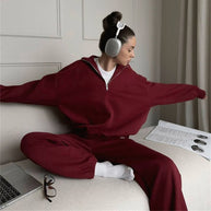 Damen Sportlicher Half-Zip Sweatpullover mit lockerem Schnitt und hochwertigen Materialien WW